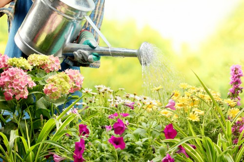 Professional gardener reviewing safety before starting work