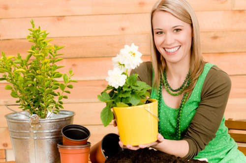 Freshly maintained garden beds and lawn by gardening services in Enfield Wash
