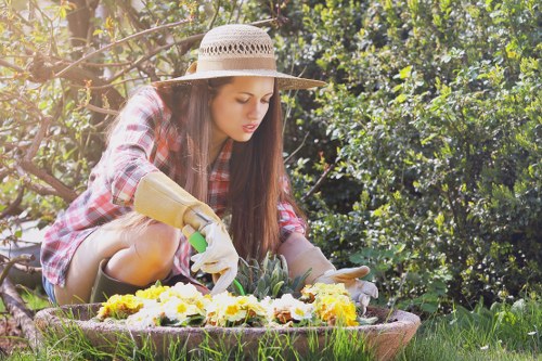 Seasonal garden maintenance and planting in an Enfield Wash outdoor space